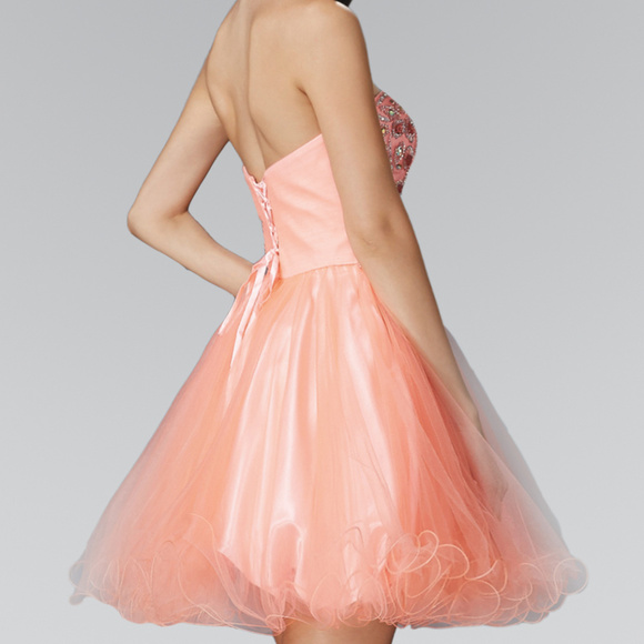 Coral Sleeveless Party Short Dress